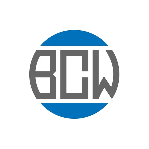 Дизайн Логотипа Bcw Белом Фоне Креативные Инициалы Bcw Округляют Логотип — стоковый вектор