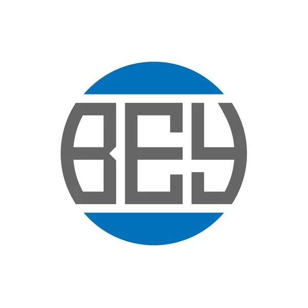 Bey Písmeno Logo Design Bílém Pozadí Bey Kreativní Iniciály Kruhové — Stockový vektor