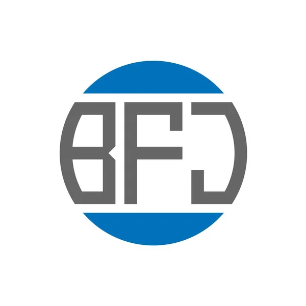 Bfj Bokstav Logotyp Design Vit Bakgrund Bfj Kreativa Initialer Cirkel — Stock vektor