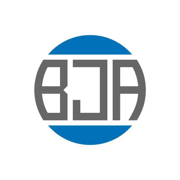 白を基調としたBjaレターロゴデザイン Bjaクリエイティブイニシャルサークルロゴコンセプト Bjaレターデザイン — ストックベクタ