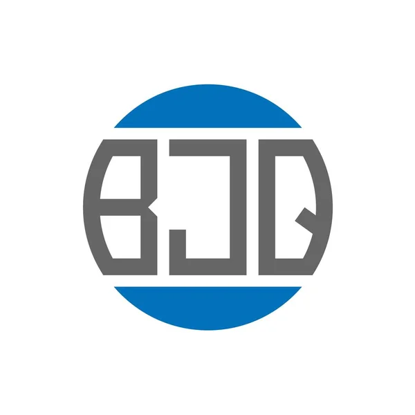 白を基調としたBjqレターロゴデザイン Bjqクリエイティブイニシャルサークルロゴコンセプト Bjqレターデザイン — ストックベクタ
