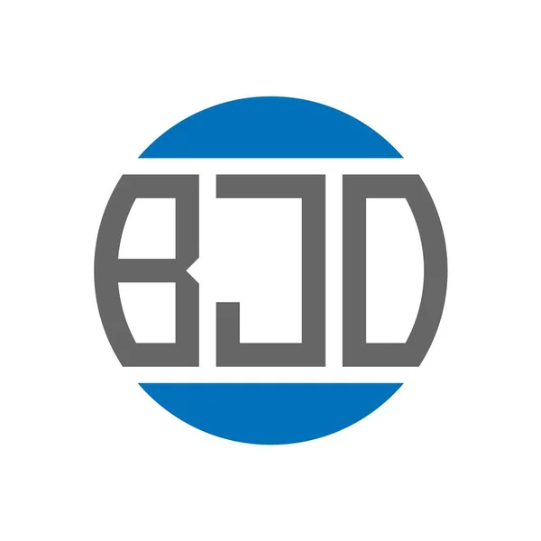 白を基調としたBjoの文字ロゴデザイン Bjoクリエイティブイニシャルサークルロゴコンセプト 文字のデザイン — ストックベクタ
