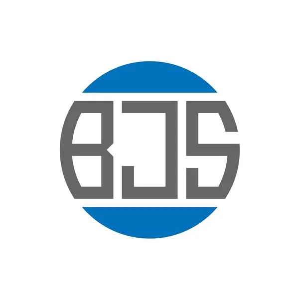 Návrh Loga Bjs Bílém Pozadí Bjs Kreativní Iniciály Kruhové Logo — Stockový vektor