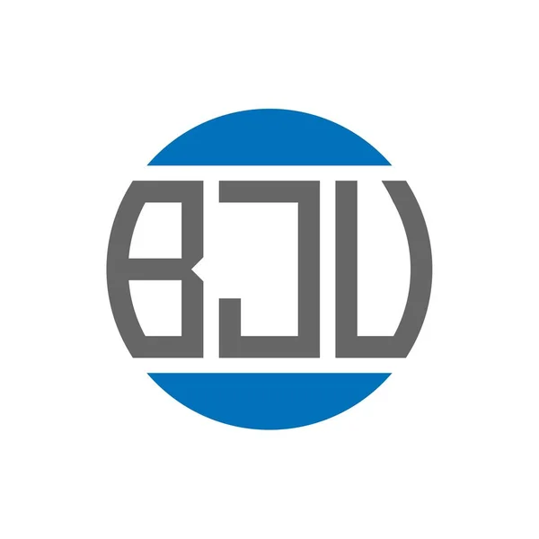 白を背景にBju文字のロゴデザイン Bjuクリエイティブイニシャルサークルロゴコンセプト 文珠の文字のデザイン — ストックベクタ