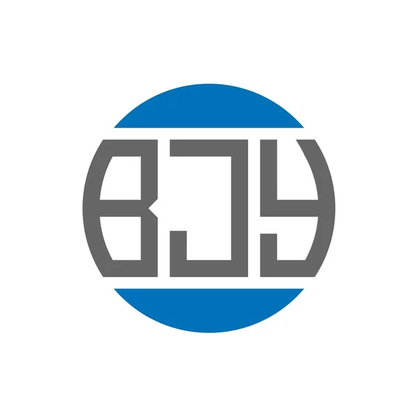 白を基調としたBjyレターロゴデザイン Bjyクリエイティブイニシャルサークルロゴコンセプト Jyレターデザイン — ストックベクタ