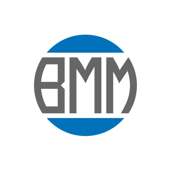 Bmm Písmeno Logo Design Bílém Pozadí Bmm Kreativní Iniciály Kruhové — Stockový vektor