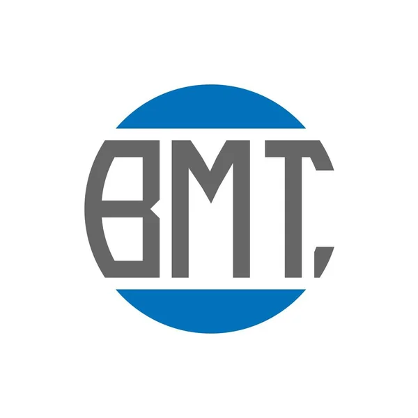 Bmt Logo Ontwerp Witte Achtergrond Bmt Creatieve Initialen Cirkel Logo — Stockvector