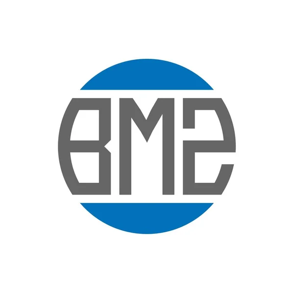 Bmz Logo Ontwerp Witte Achtergrond Bmz Creatieve Initialen Cirkel Logo — Stockvector