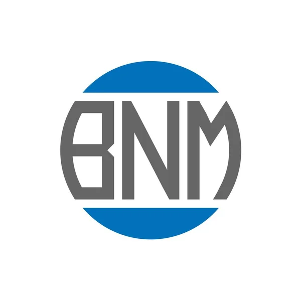 Bnm Logo Ontwerp Witte Achtergrond Bnm Creatieve Initialen Cirkel Logo — Stockvector