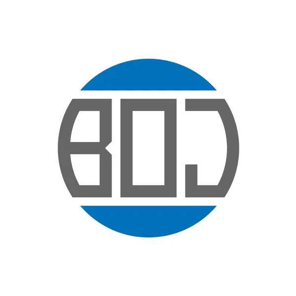 Boj Logo Design Auf Weißem Hintergrund Boj Kreative Initialen Kreis — Stockvektor