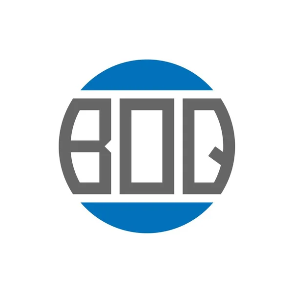 白色背景的Boq字母标识设计 Boq创意首字母圆圈标志概念 Boq字母设计 — 图库矢量图片