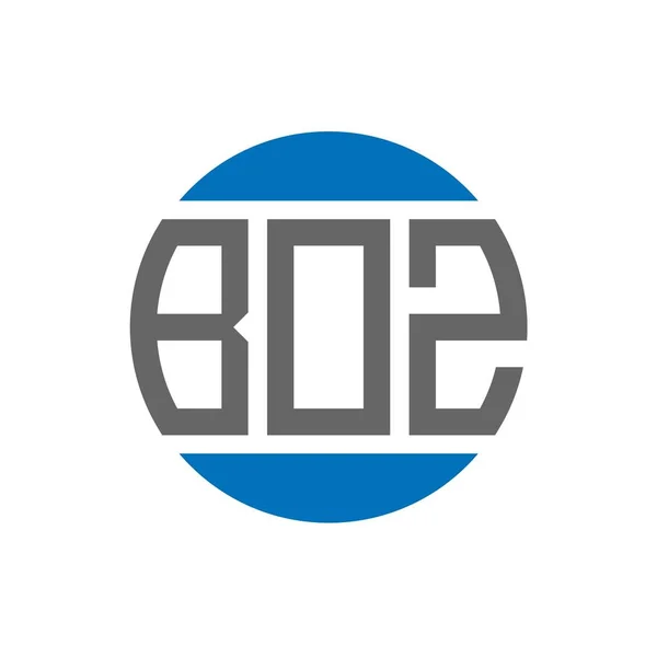 白色背景的Boz字母标识设计 Boz创意首字母圆圈标志概念 Boz字母设计 — 图库矢量图片