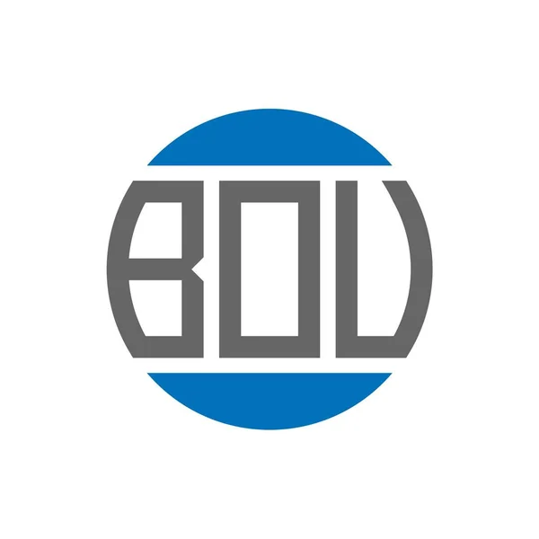 Diseño Del Logotipo Letra Bou Sobre Fondo Blanco Bou Iniciales — Archivo Imágenes Vectoriales