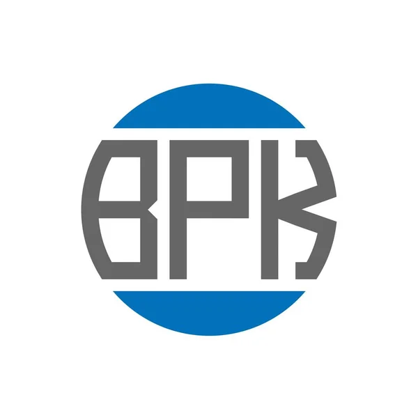 Design Loga Bpk Bílém Pozadí Bpk Kreativní Iniciály Kruhové Logo — Stockový vektor