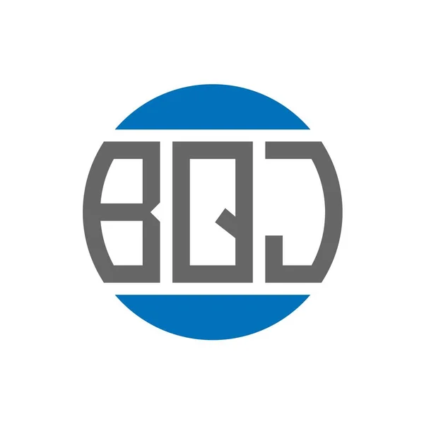 白を基調としたBqjレターロゴデザイン Bqjクリエイティブイニシャルサークルロゴコンセプト Bqj手紙デザイン — ストックベクタ