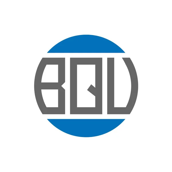 白を背景にBqu文字のロゴデザイン Bqu創造的なイニシャルサークルロゴコンセプト Bquレターデザイン — ストックベクタ