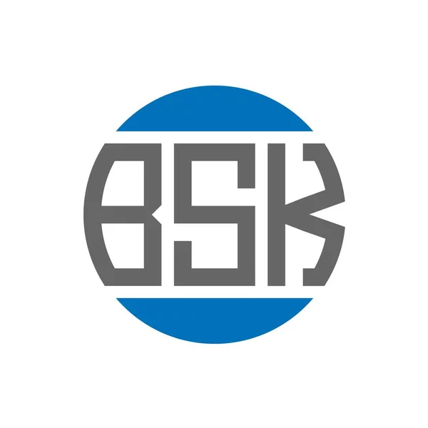 Projekt Logo Litery Bsk Białym Tle Kreatywne Inicjały Bsk Koło — Wektor stockowy