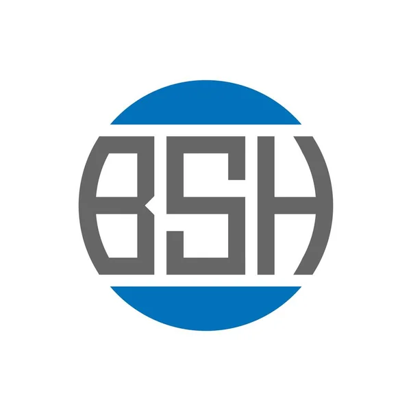 Návrh Loga Bsh Bílém Pozadí Bsh Kreativní Iniciály Kruhové Logo — Stockový vektor