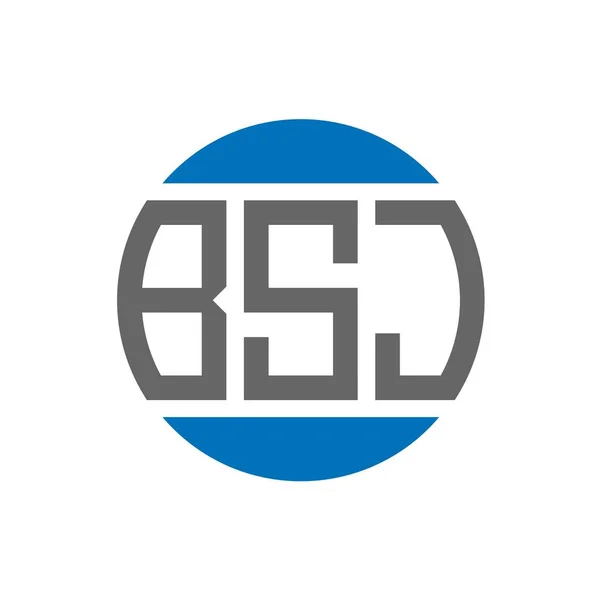 Design Písmene Bsj Bílém Pozadí Bsj Kreativní Iniciály Kruhové Logo — Stockový vektor