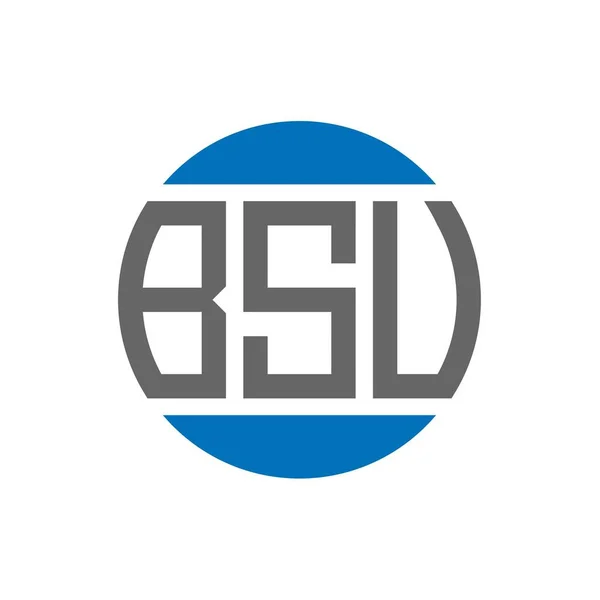 Návrh Loga Bsu Bílém Pozadí Bsu Kreativní Iniciály Kruhové Logo — Stockový vektor