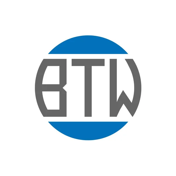 Буква Btw Логотип Дизайн Белом Фоне Концепция Логотипа Инициалами Btw — стоковый вектор