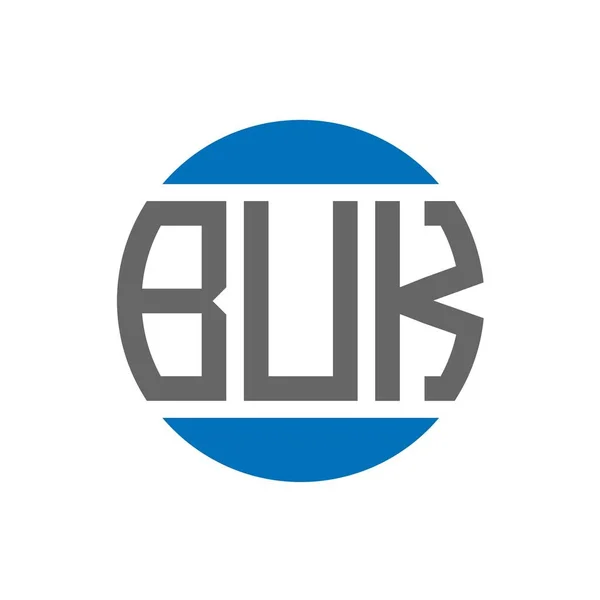 Projekt Logo Litery Buk Białym Tle Buk Twórcze Inicjały Koło — Wektor stockowy