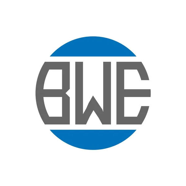 Bwe Logo Ontwerp Witte Achtergrond Bwe Creatieve Initialen Cirkel Logo — Stockvector