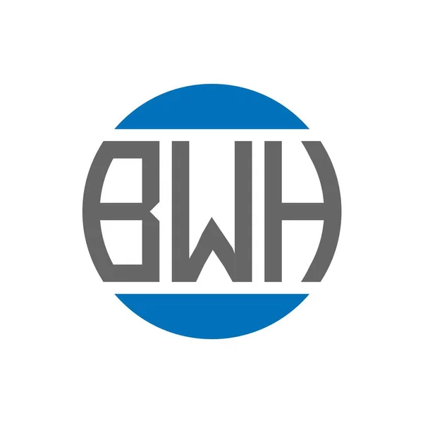 Design Písmene Bwh Bílém Pozadí Bwh Kreativní Iniciály Kruhové Logo — Stockový vektor