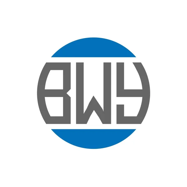 Návrh Loga Bwy Bílém Pozadí Bwy Kreativní Iniciály Kruhové Logo — Stockový vektor