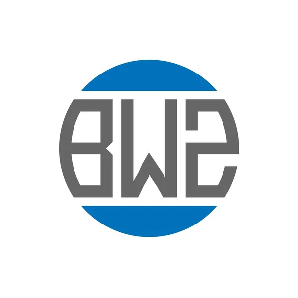 Bwz Logo Ontwerp Witte Achtergrond Bwz Creatieve Initialen Cirkel Logo — Stockvector