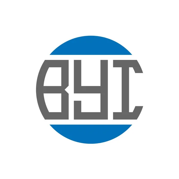 Projeto Logotipo Letra Byi Fundo Branco Byi Criativa Iniciais Círculo — Vetor de Stock