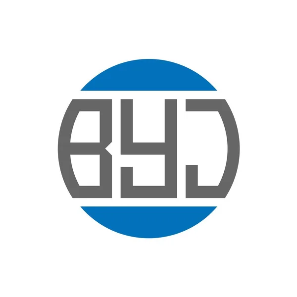 Byj Logo Ontwerp Witte Achtergrond Byj Creatieve Initialen Cirkel Logo — Stockvector