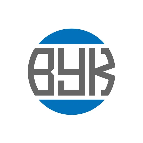 Дизайн Логотипа Byk Белом Фоне Концепция Логотипа Круга Творческих Инициалов — стоковый вектор