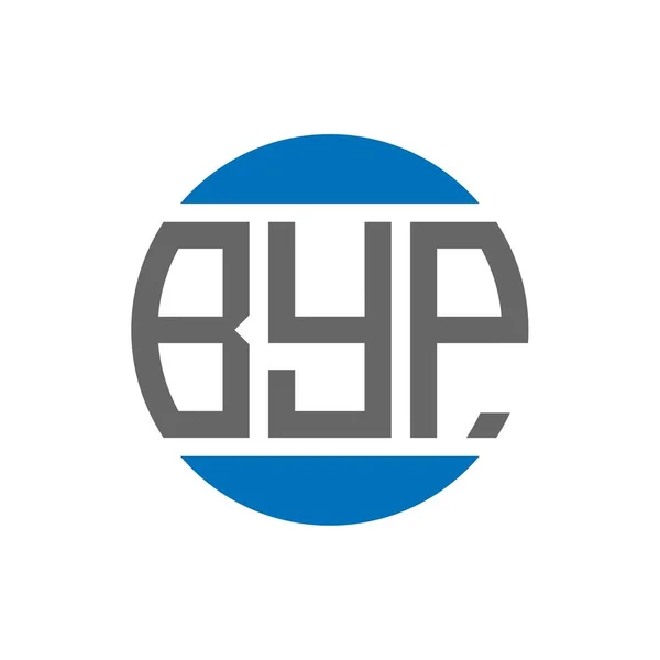 Byp Logo Ontwerp Witte Achtergrond Byp Creatieve Initialen Cirkel Logo — Stockvector