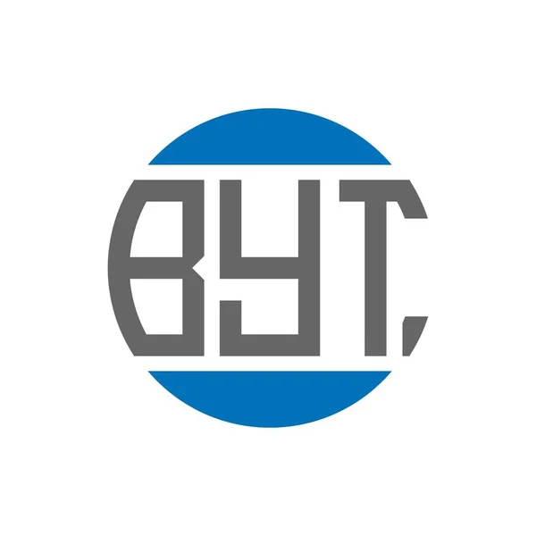 Byt Letter Logo Ontwerp Witte Achtergrond Byt Creatieve Initialen Cirkel — Stockvector