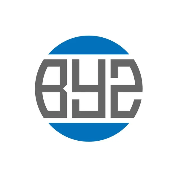 Byz Logo Ontwerp Witte Achtergrond Byz Creatieve Initialen Cirkel Logo — Stockvector