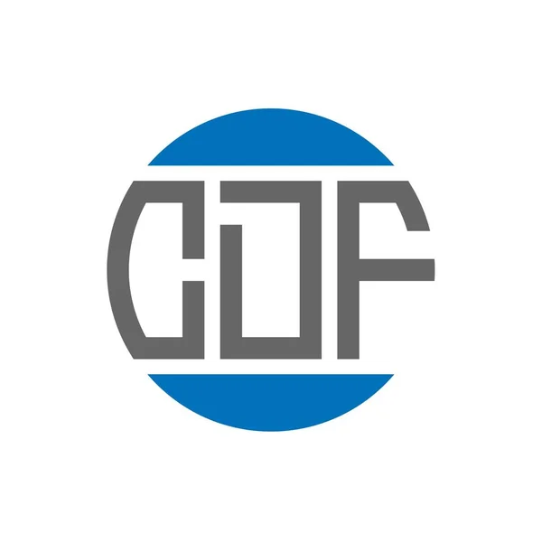 Σχεδιασμός Λογότυπου Γραμμάτων Cdf Λευκό Φόντο Cdf Δημιουργικά Αρχικά Κύκλο — Διανυσματικό Αρχείο