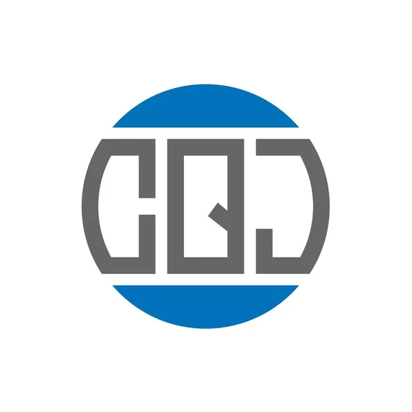 白い背景に文字のロゴデザイン Cqjクリエイティブイニシャルサークルロゴコンセプト Cqjレターデザイン — ストックベクタ