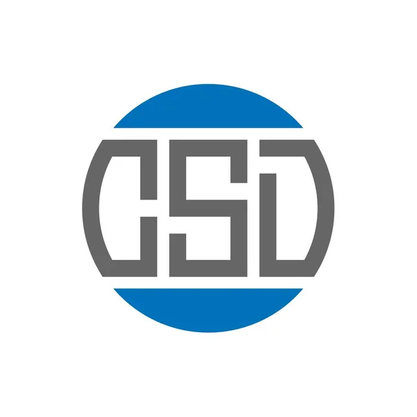 白い背景のCsdの手紙のロゴデザイン Csdクリエイティブイニシャルサークルロゴコンセプト Csdレターデザイン — ストックベクタ
