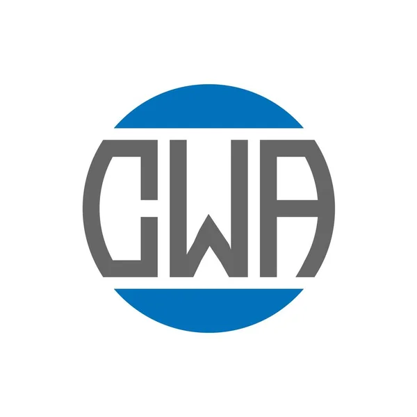 Cwa Logo Ontwerp Witte Achtergrond Cwa Creatieve Initialen Cirkel Logo — Stockvector
