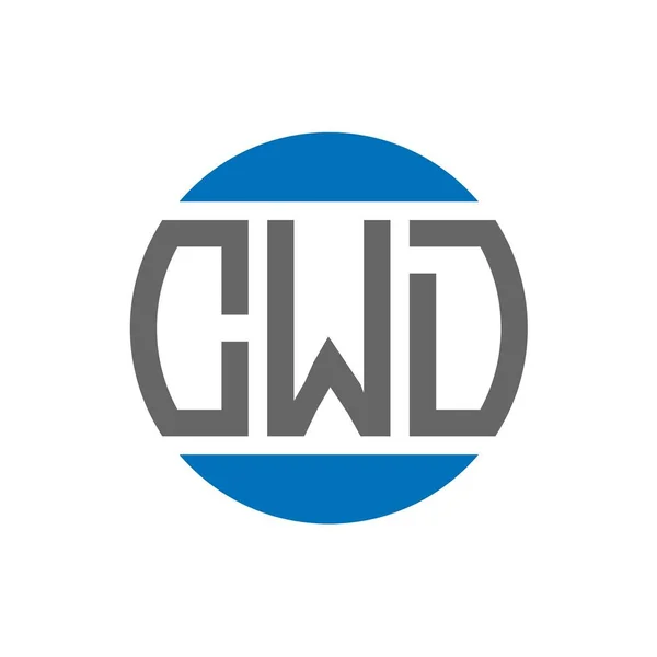 Cwd Letter Logo Ontwerp Witte Achtergrond Cwd Creatieve Initialen Cirkel — Stockvector