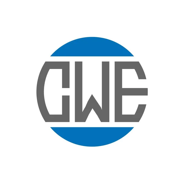 Cwe Logo Ontwerp Witte Achtergrond Cwe Creatieve Initialen Cirkel Logo — Stockvector