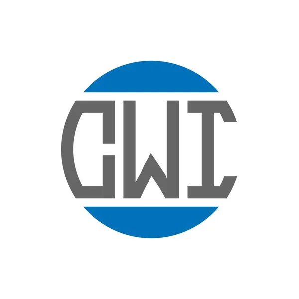 Projeto Logotipo Letra Cwi Fundo Branco Cwi Criativa Iniciais Círculo — Vetor de Stock