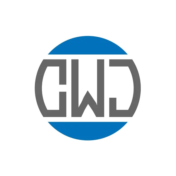 Beyaz Arka Planda Cwj Harf Logosu Tasarımı Cwj Yaratıcı Paraf — Stok Vektör