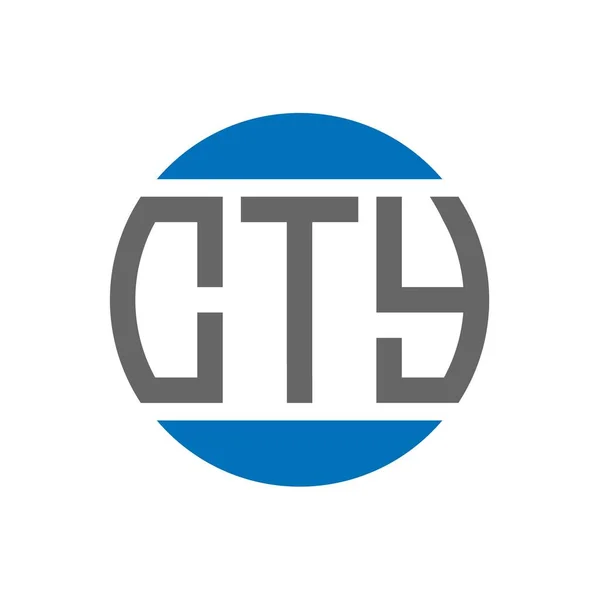 Cty Lettre Logo Design Sur Fond Blanc Cty Initiales Créatives — Image vectorielle