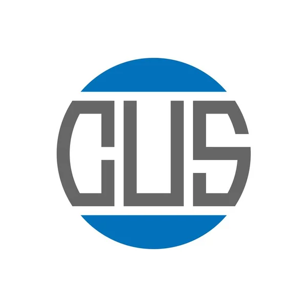 Дизайн Логотипа Cus Белом Фоне Cus Creative Initials Circle Logo — стоковый вектор
