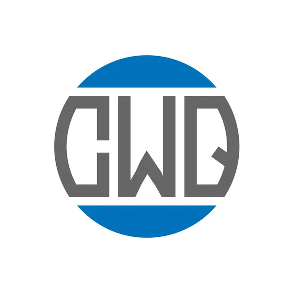 Beyaz Arka Planda Cwq Harfi Logo Tasarımı Cwq Yaratıcı Paraf — Stok Vektör