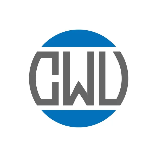 Projeto Logotipo Letra Cwu Fundo Branco Cwu Criativa Iniciais Círculo — Vetor de Stock