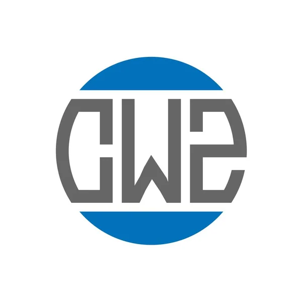 Projeto Logotipo Letra Cwz Fundo Branco Cwz Criativa Iniciais Círculo — Vetor de Stock