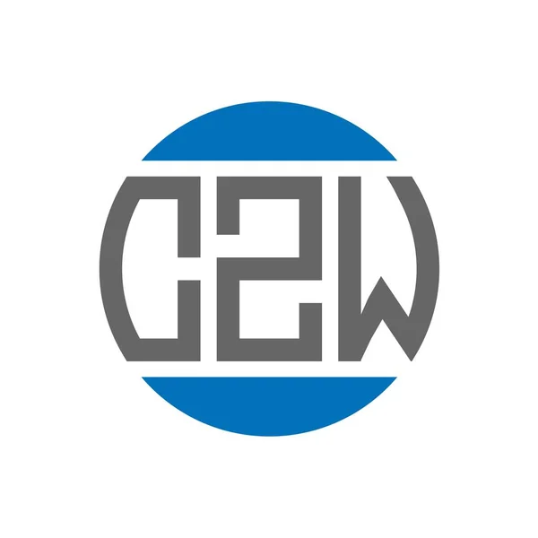 Σχεδιασμός Λογότυπου Γραμμάτων Czw Λευκό Φόντο Czw Δημιουργικά Αρχικά Κύκλο — Διανυσματικό Αρχείο